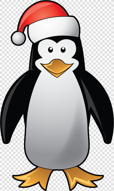 Clip Art Christmas Penguin Free Clipart   Penguin With Santa Hat Drawing  HD Png DownloadTransparent PNG