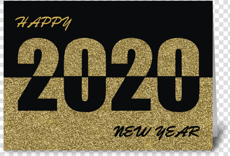 Happy New Year 2020  Gold Glitter look Greeting Card   Happy New Year 2020 Card  HD Png DownloadTransparent PNG