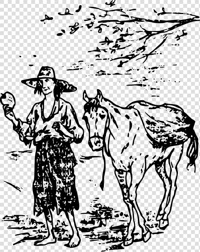 Johnny Appleseed And Horse Clip Arts   Johnny Appleseed With Horses  HD Png DownloadTransparent PNG