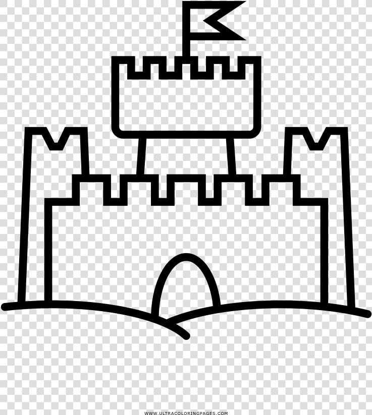 Sand Castle Coloring Page   Kale Vektör  HD Png DownloadTransparent PNG
