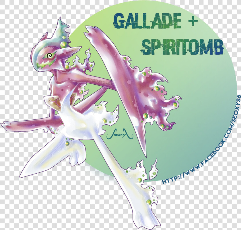 Gallade Spiritomb A Commission For Someone On Facebook   Gallade Fusion  HD Png DownloadTransparent PNG