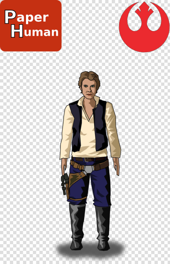 Paperhuman Han Solo   Cartoon  HD Png DownloadTransparent PNG