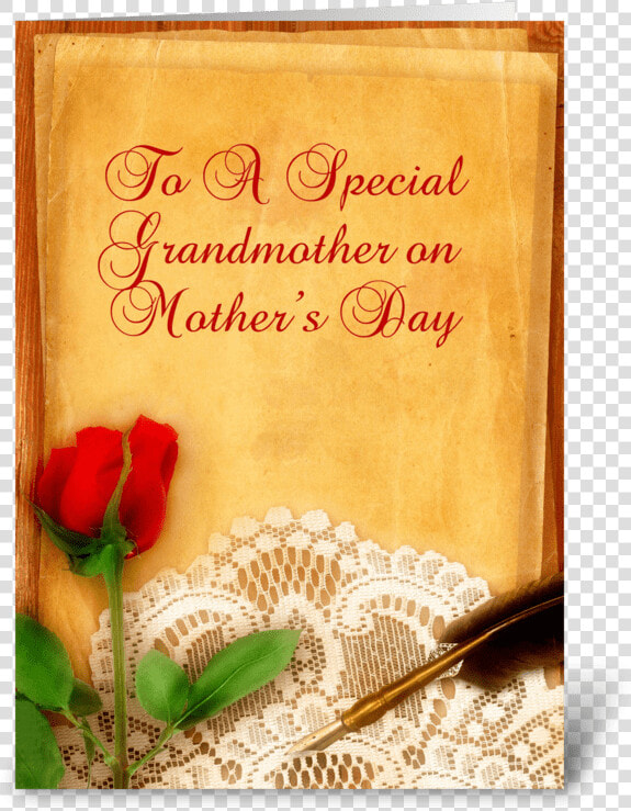 Vintage Lace  Red Rose  Grandmother Greeting Card   Christmas Card  HD Png DownloadTransparent PNG