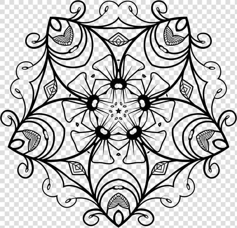 Black And White Floral Design   Gambar Dekoratif Hitam Putih  HD Png DownloadTransparent PNG