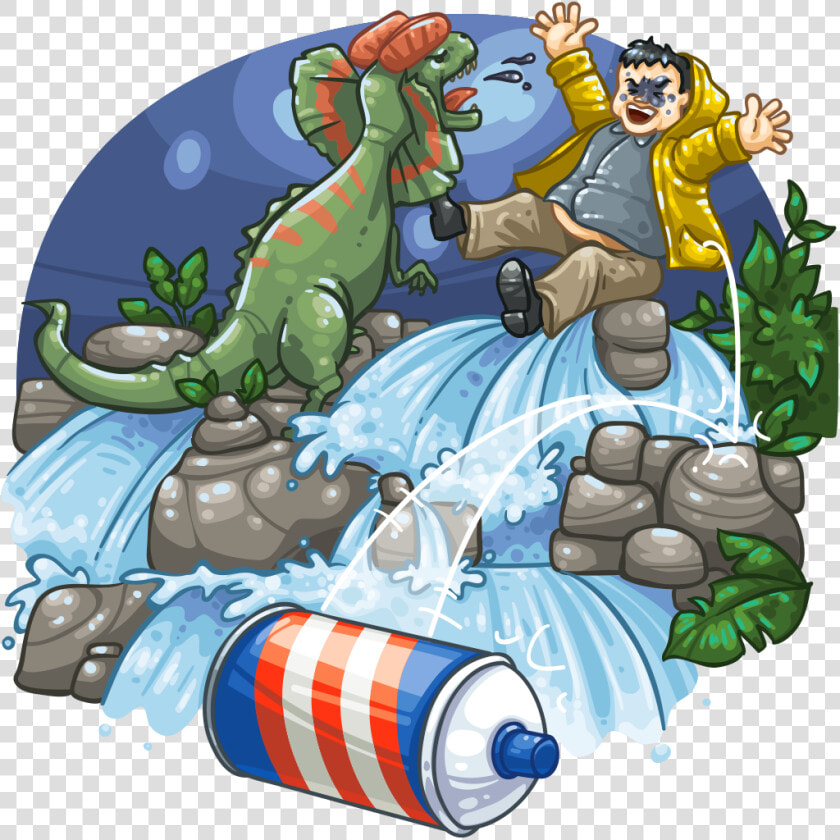 Transparent Dilophosaurus Png   Dilophosaurus Attack  Png DownloadTransparent PNG