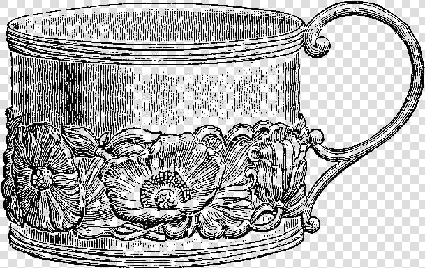 Vintage Tea Cup Engraving  HD Png DownloadTransparent PNG