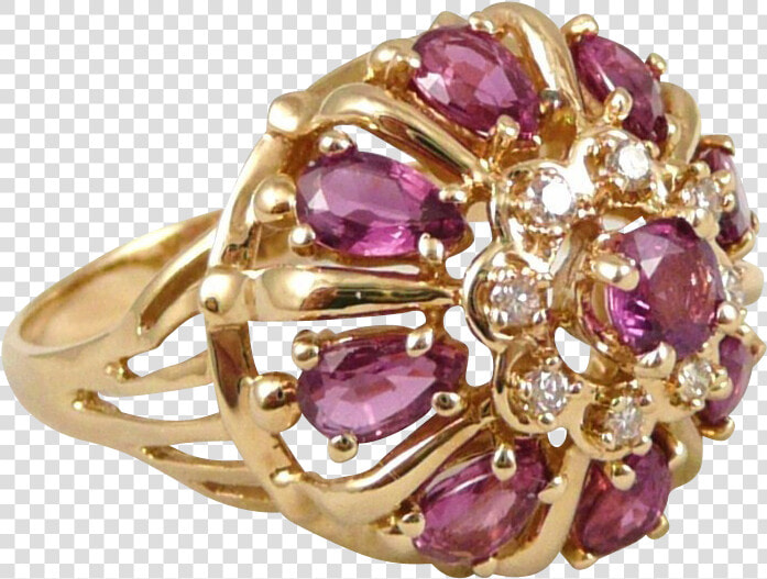 14k Gold Franklin Mint Ruby And Diamond Princess Crown   Franklin Mint Ruby Ring  HD Png DownloadTransparent PNG