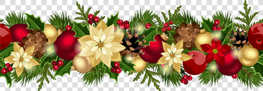 Christmas Garland Border Png   Transparent Christmas Top Border  Png DownloadTransparent PNG