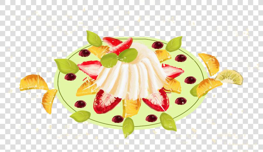 Plato Fruta Pastel Ensalada Png Y Psd   จาน เค้ก ผล ไม้ การ์ตูน  Transparent PngTransparent PNG