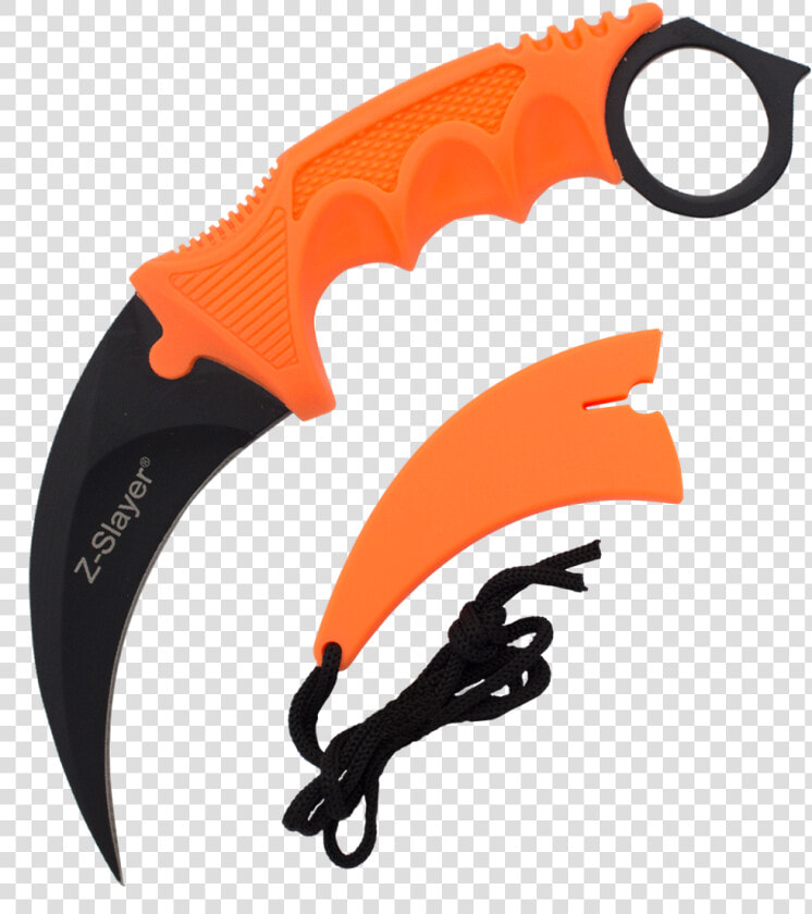 Fixed Blade Karambit Neck Knife With Sheath   Blue Damascus Steel Karambit  HD Png DownloadTransparent PNG