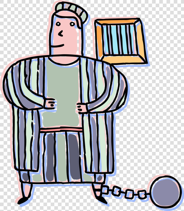 Vector Illustration Of Incarcerated Inmate Behind Bars   Person In Jail Png  Transparent PngTransparent PNG