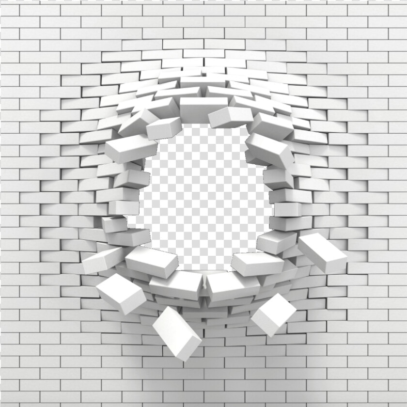  ftestickers  background  wall  brick  hole  white   Brick Wall Blowing Up  HD Png DownloadTransparent PNG