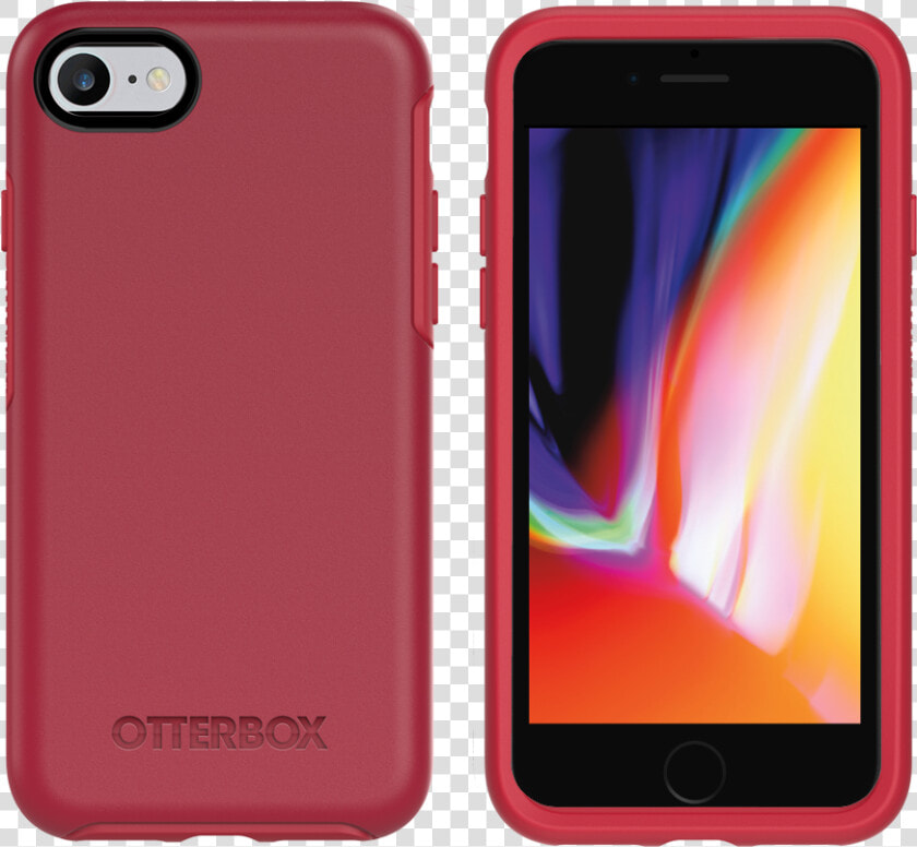 Otterbox Symmetry Case For Iphone 8 red   Otterbox Red Iphone 7  HD Png DownloadTransparent PNG