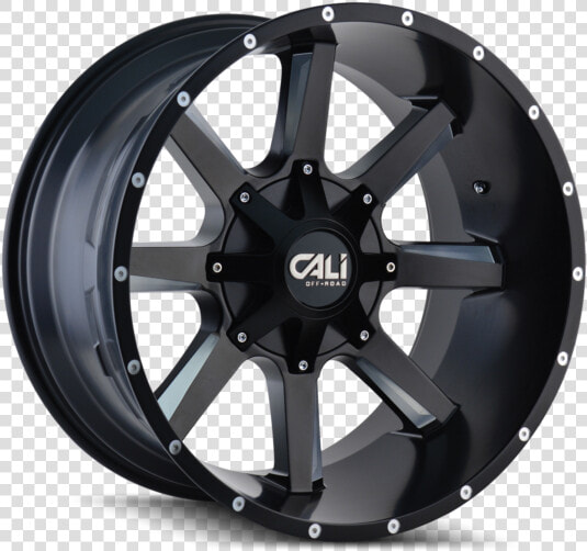 9100 Busted Satin Black Milled Spokes   Cali Offroad Wheels Busted  HD Png DownloadTransparent PNG