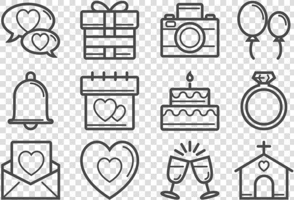 Boda Thin Line Icons   Wedding Reception Icons Png  Transparent PngTransparent PNG