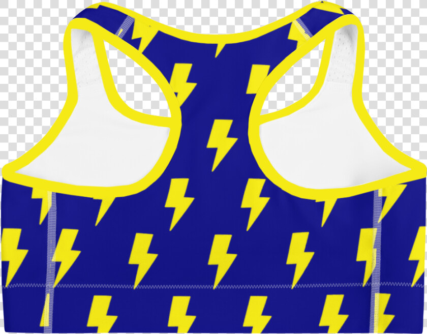 Blue  amp  Yellow Lightning Bolts Sports Bra   Active Tank  HD Png DownloadTransparent PNG