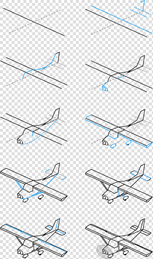 Draw A Single Engine Airplane Clip Arts   3d Airplane Drawing Step By Step  HD Png DownloadTransparent PNG