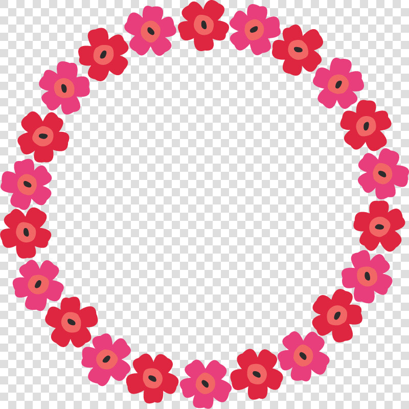 北欧風の花柄フレーム飾り枠イラストリース丸型 無料フリー   花 フレーム 丸  HD Png DownloadTransparent PNG