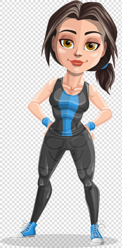 Cute Fitness Woman Cartoon Vector Character Aka Marina   Cartoon Female Weight Lifter  HD Png DownloadTransparent PNG