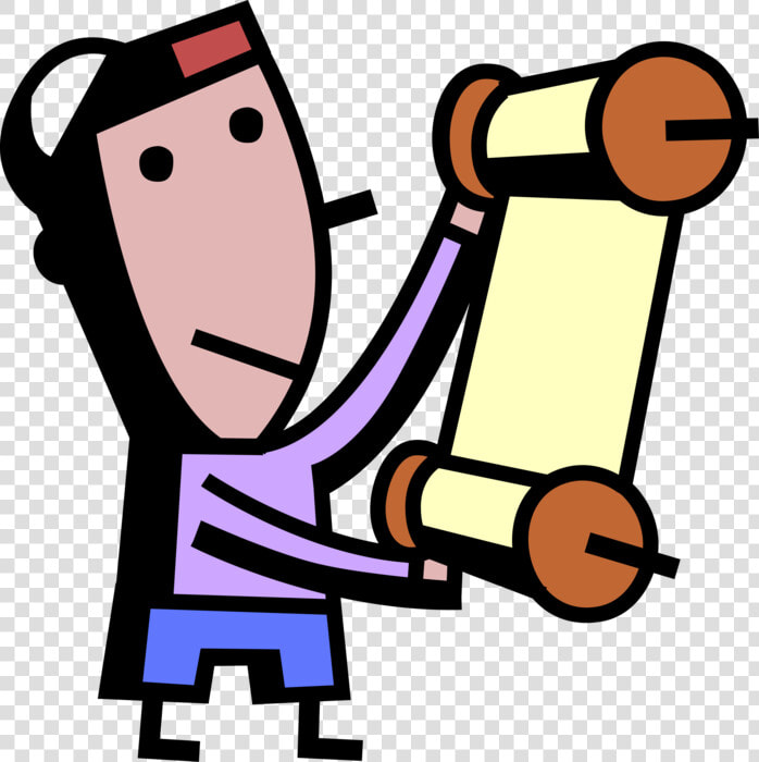 Vector Illustration Of Jewish Rabbi Holds Torah Scroll   Rabbi  HD Png DownloadTransparent PNG