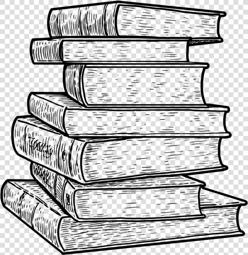 Stack Of Books Line Drawing   Png Download   Black Line Stack Of Books  Transparent PngTransparent PNG