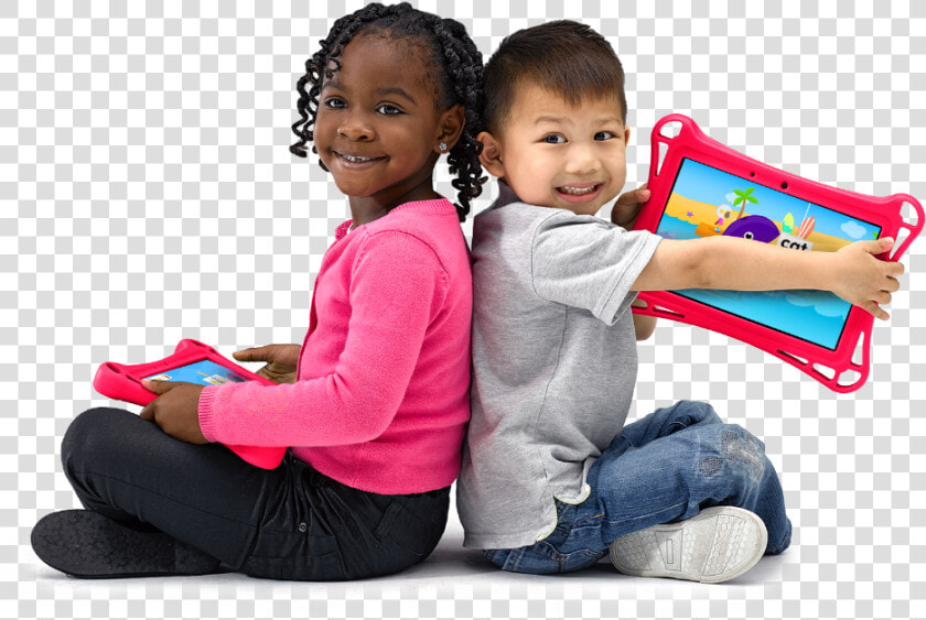Teacher And Preschool Child Playing On A Hatch Tablet   Sitting  HD Png DownloadTransparent PNG