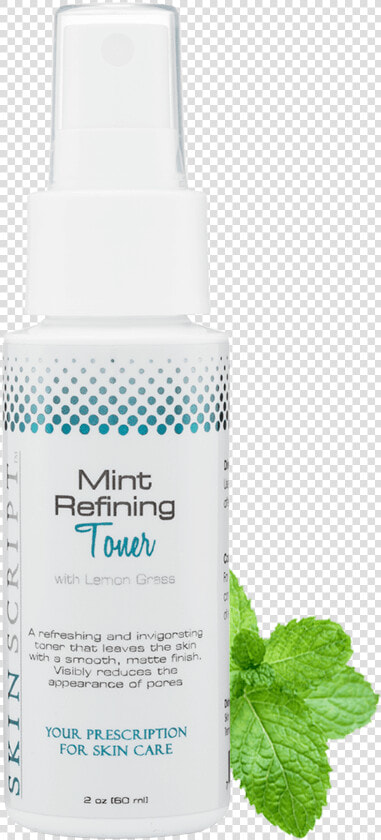 Skin Script Mint Refining Toner   Glass Bottle  HD Png DownloadTransparent PNG