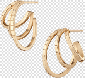 Infinity Deco Triple Gold Hoop Earrings   Earrings  HD Png DownloadTransparent PNG