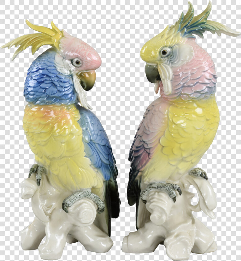 Pair Karl Ens Vintage Porcelain Cockatoos 1919 1945   Karl Ens Birds  HD Png DownloadTransparent PNG