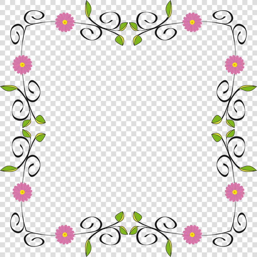 Floral Border Png   Design Flower Border Frame  Transparent PngTransparent PNG