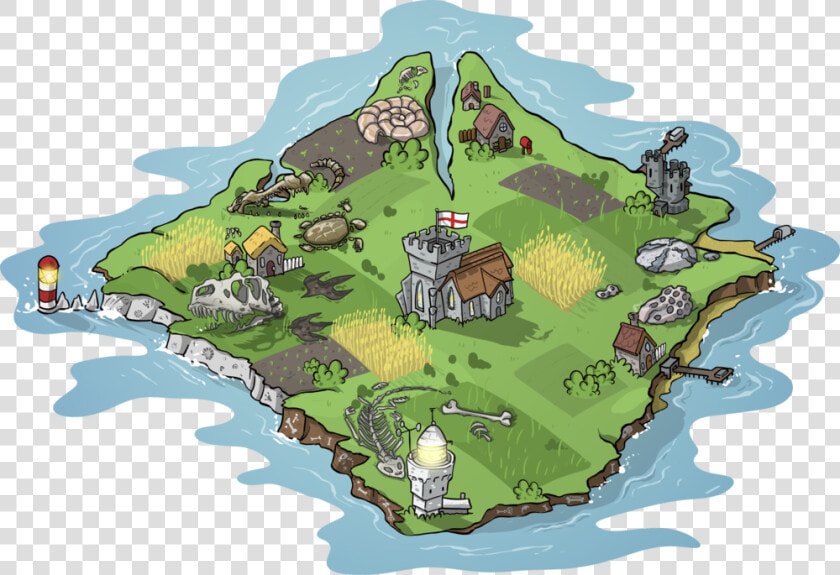 Iow Map With Fossils  HD Png DownloadTransparent PNG