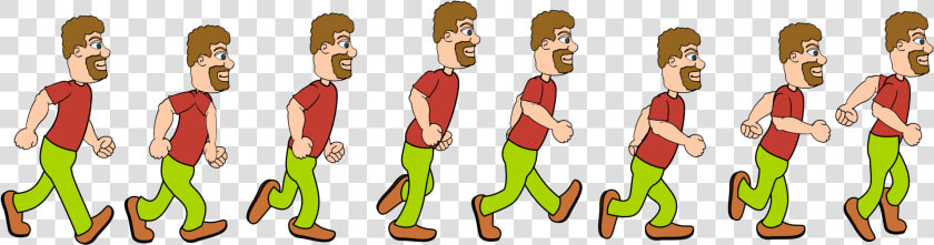 Transparent Person Walking Png   Sprite Sheet Panda  Png DownloadTransparent PNG