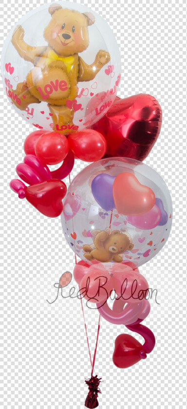 Teddy Bear Love Valentines Red Balloon Cork   Teddy Bear Images With Balloons  HD Png DownloadTransparent PNG