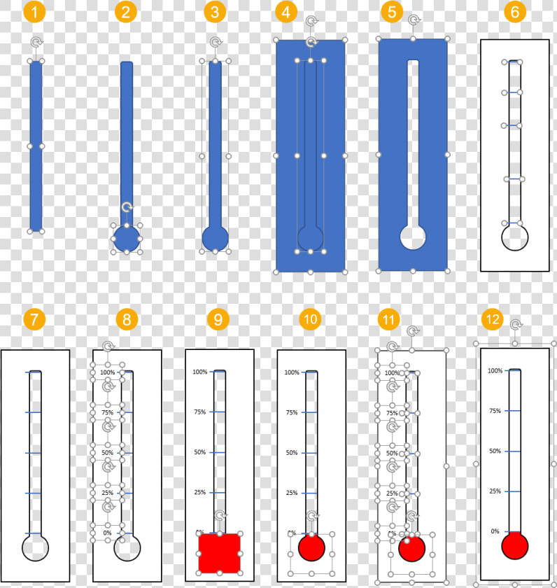 Create Thermometer Template With Shapes In Powerpoint   Thermometer Actual  HD Png DownloadTransparent PNG