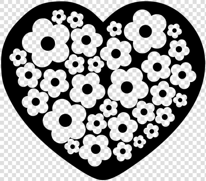 Silhouette  Black  Heart  Flowers  Figure  Love  Design   Silhouette Herz Mit Blumen  HD Png DownloadTransparent PNG