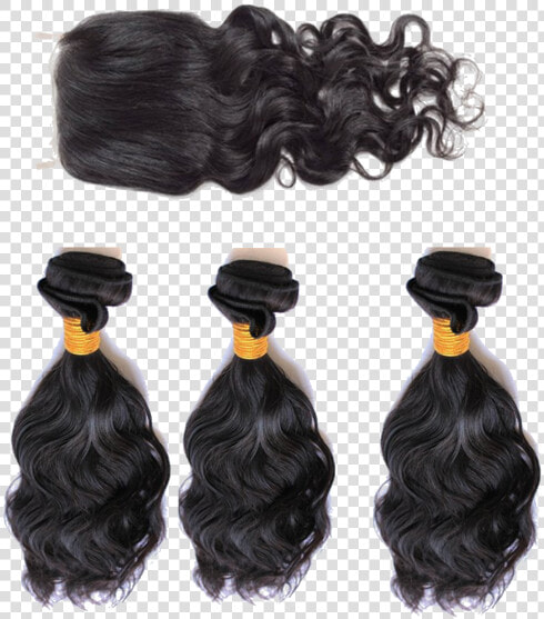 3 Natural Wave W closure   Lace Wig  HD Png DownloadTransparent PNG