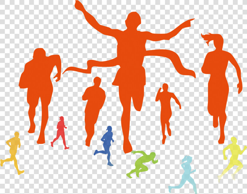 Wedding Invitation Marathon Running Sprint Sport   Crossing The Finish Line Cartoon  HD Png DownloadTransparent PNG