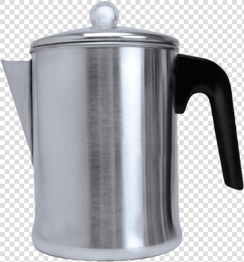 Aluminum Percolator 9 Cup Side View   Stovetop Coffee Pot  HD Png DownloadTransparent PNG