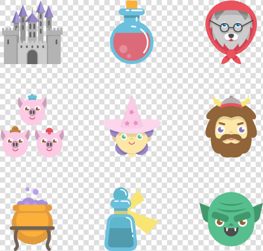 Fairy Tales Elements   Fairy Tale Icons  HD Png DownloadTransparent PNG