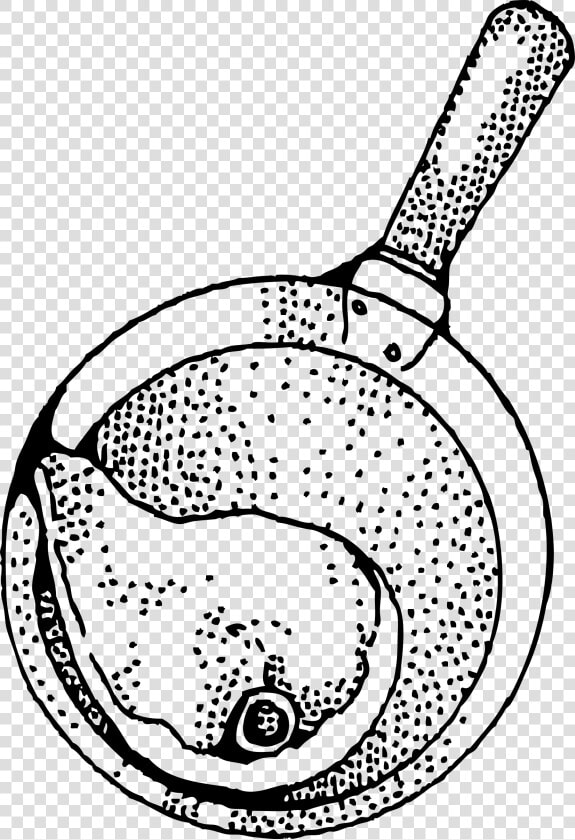 Frying Pan With Chop Clip Arts   Ham On Pan Clipart Black And White  HD Png DownloadTransparent PNG