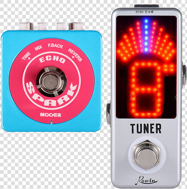 Mooer Spark Echo Micro Effect Pedal  amp  Rowin Tuner Make   Rowin Tuner Pedal  HD Png DownloadTransparent PNG