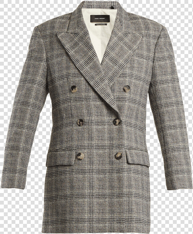 Isabel Marant Telis Double breasted Checked Blazer   Overcoat  HD Png DownloadTransparent PNG