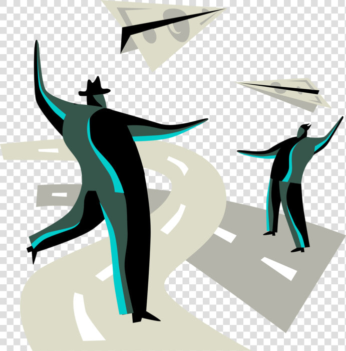 Vector Illustration Of Business Competitors Fly Cash   Illustration  HD Png DownloadTransparent PNG