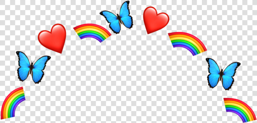  pride  heartcrown  aesthetic  rainbow  butterfly  freetoedit  HD Png DownloadTransparent PNG