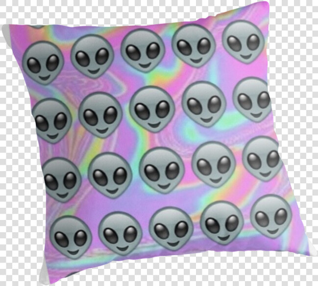 Alien Emoji Holographic Effect Throw Pillows Rad Png   Cushion  Transparent PngTransparent PNG