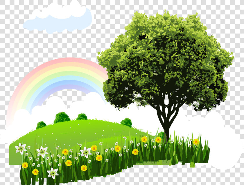 Natural Landscape Cartoon Nature  HD Png DownloadTransparent PNG