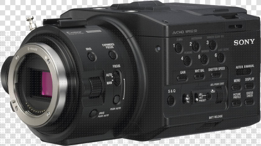 Transparent Professional Video Camera Png   Sony Nex Fs100e Png Transparent  Png DownloadTransparent PNG