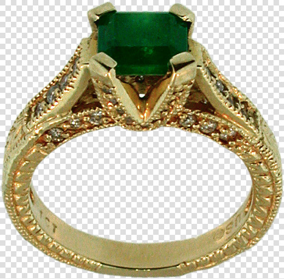 14k Gold Emerald Ring   Engagement Ring  HD Png DownloadTransparent PNG