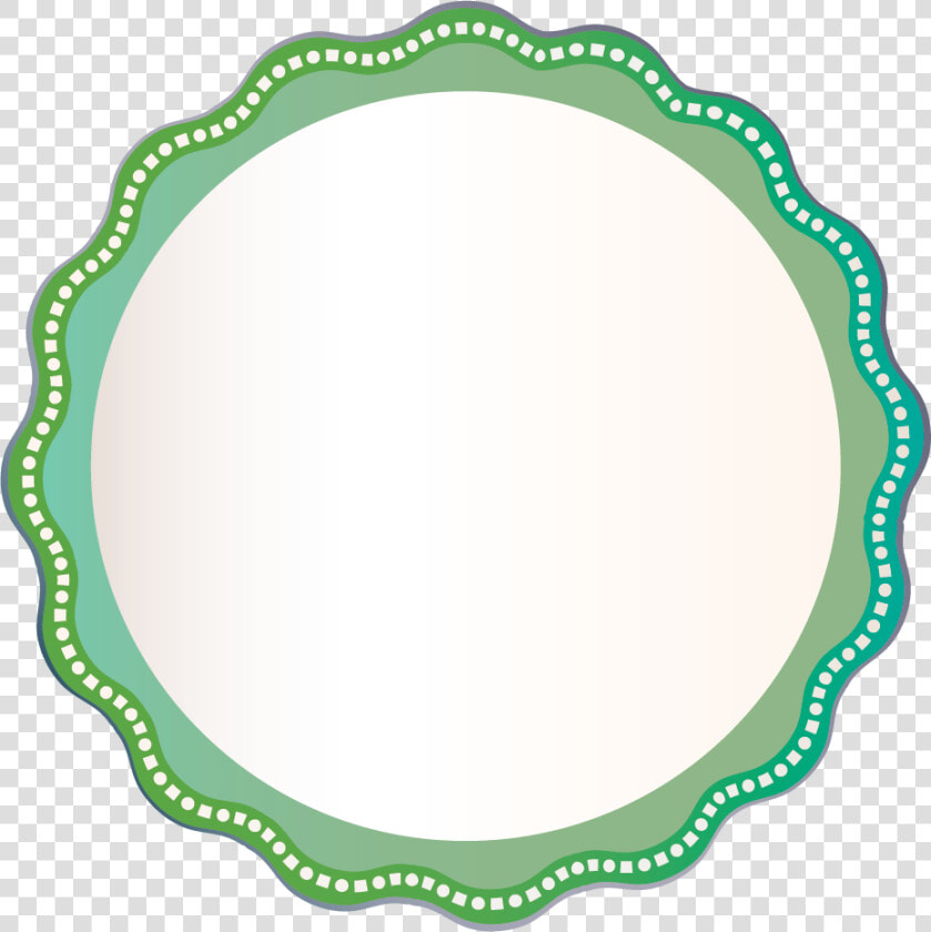 Green Wave Outline White Square Circle Border Badge   Transparent Circle Wave Border Png  Png DownloadTransparent PNG