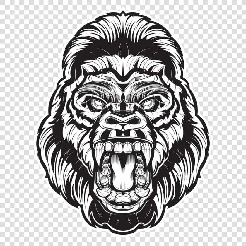 Draw Angry Gorilla Drawings Of Mountain Free Drawing   Angry Gorilla Png  Transparent PngTransparent PNG
